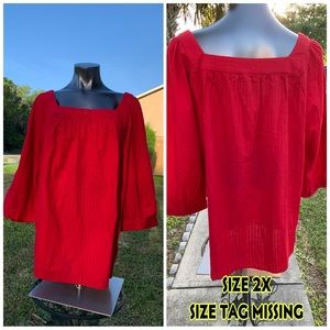 Red plus size blouse excellent condition